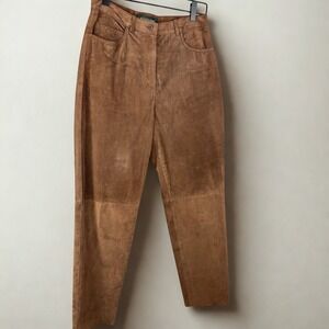 Bushwacker Genuine Suede Leather Pants Women's 6 Brown Western Boho